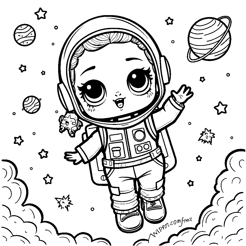 Lol doll as an astronaut in space