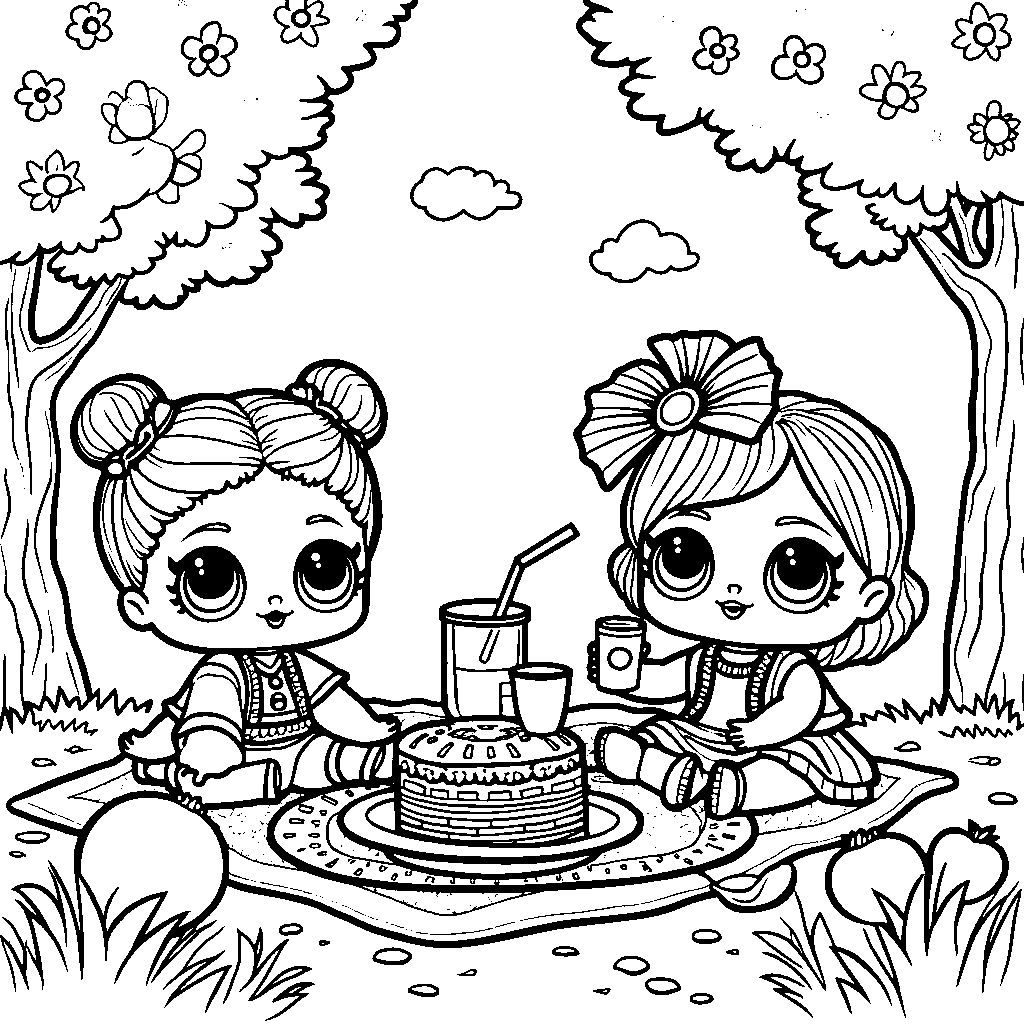 Lol doll having a picnic with friends