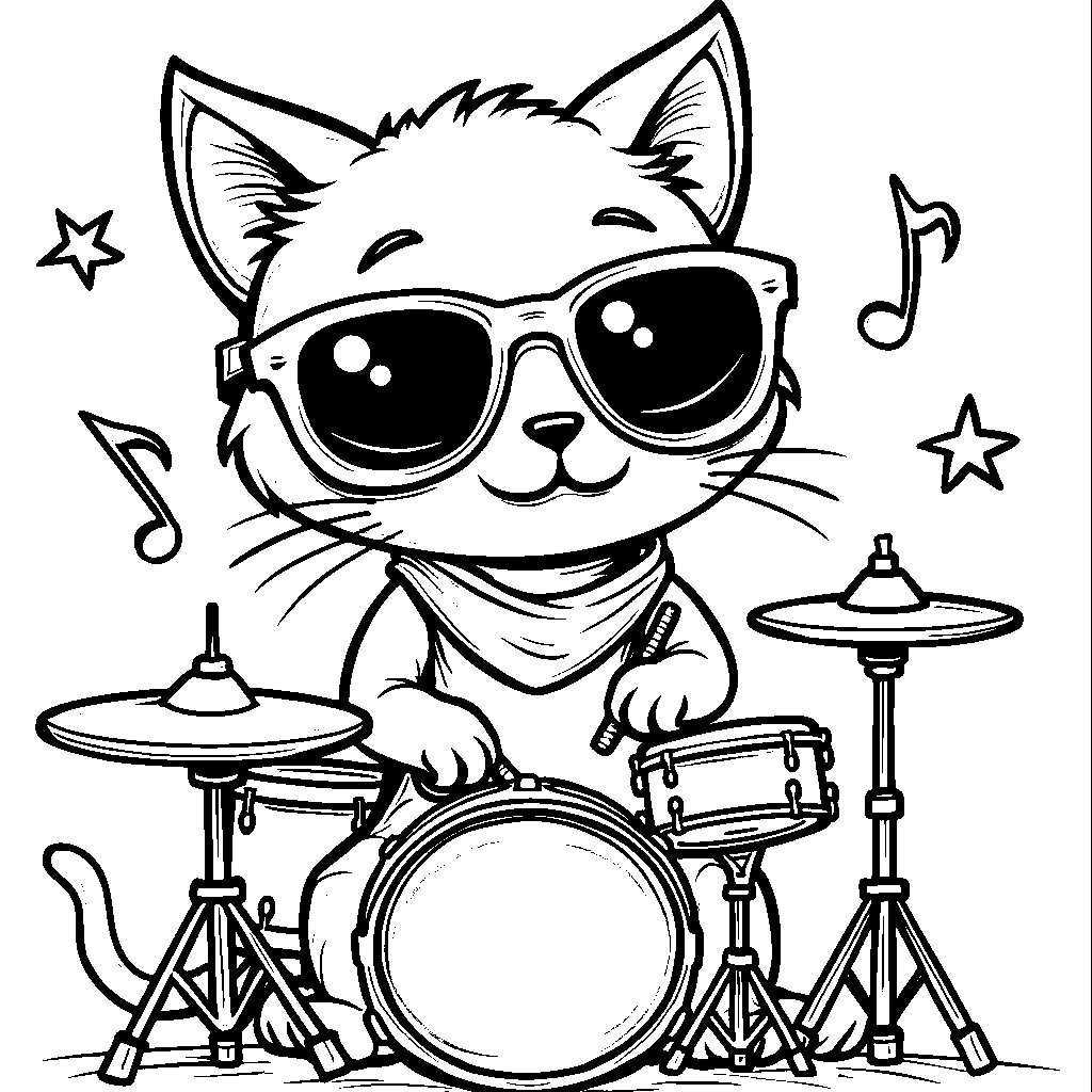 Lolcat playing the drums