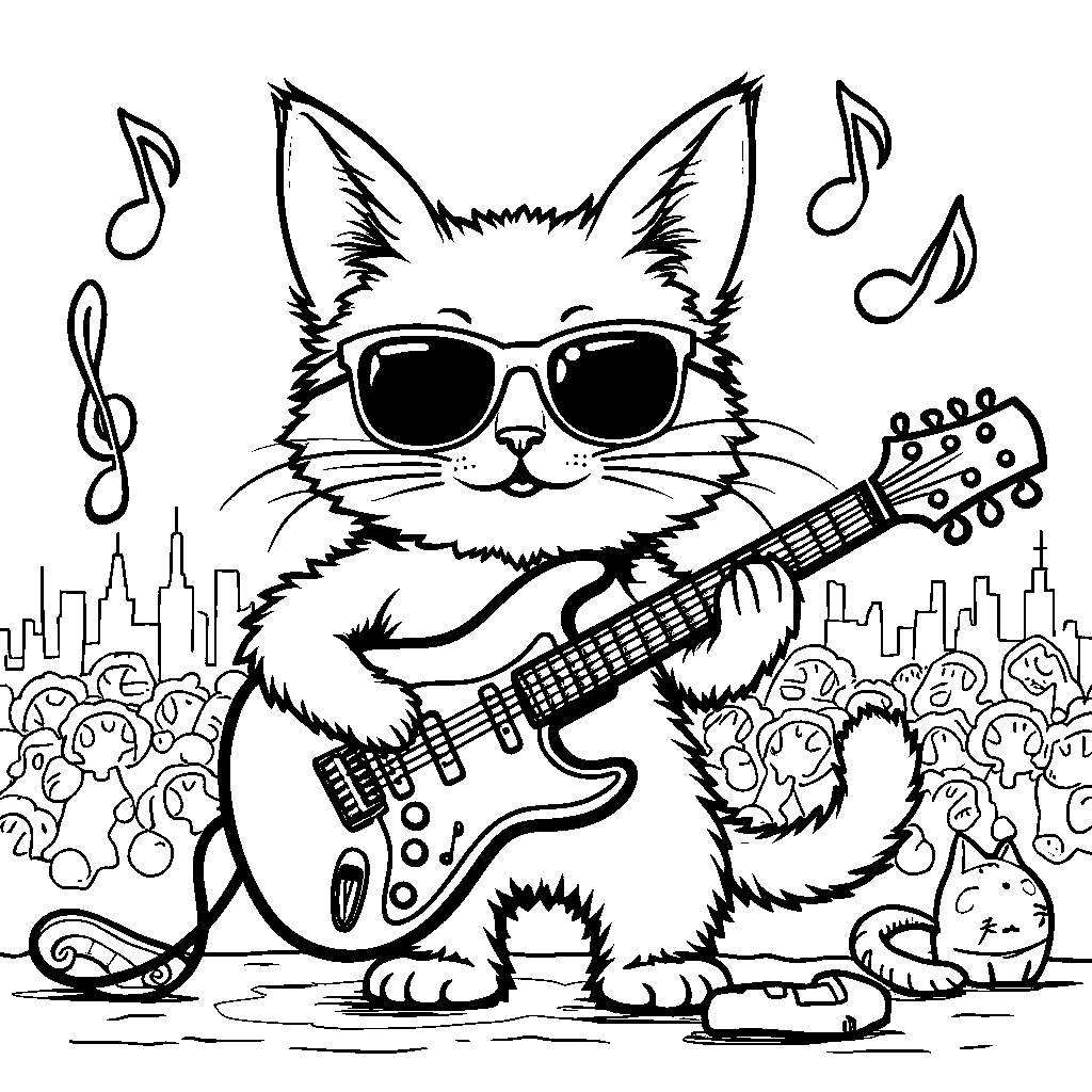 Lolcat playing the guitar