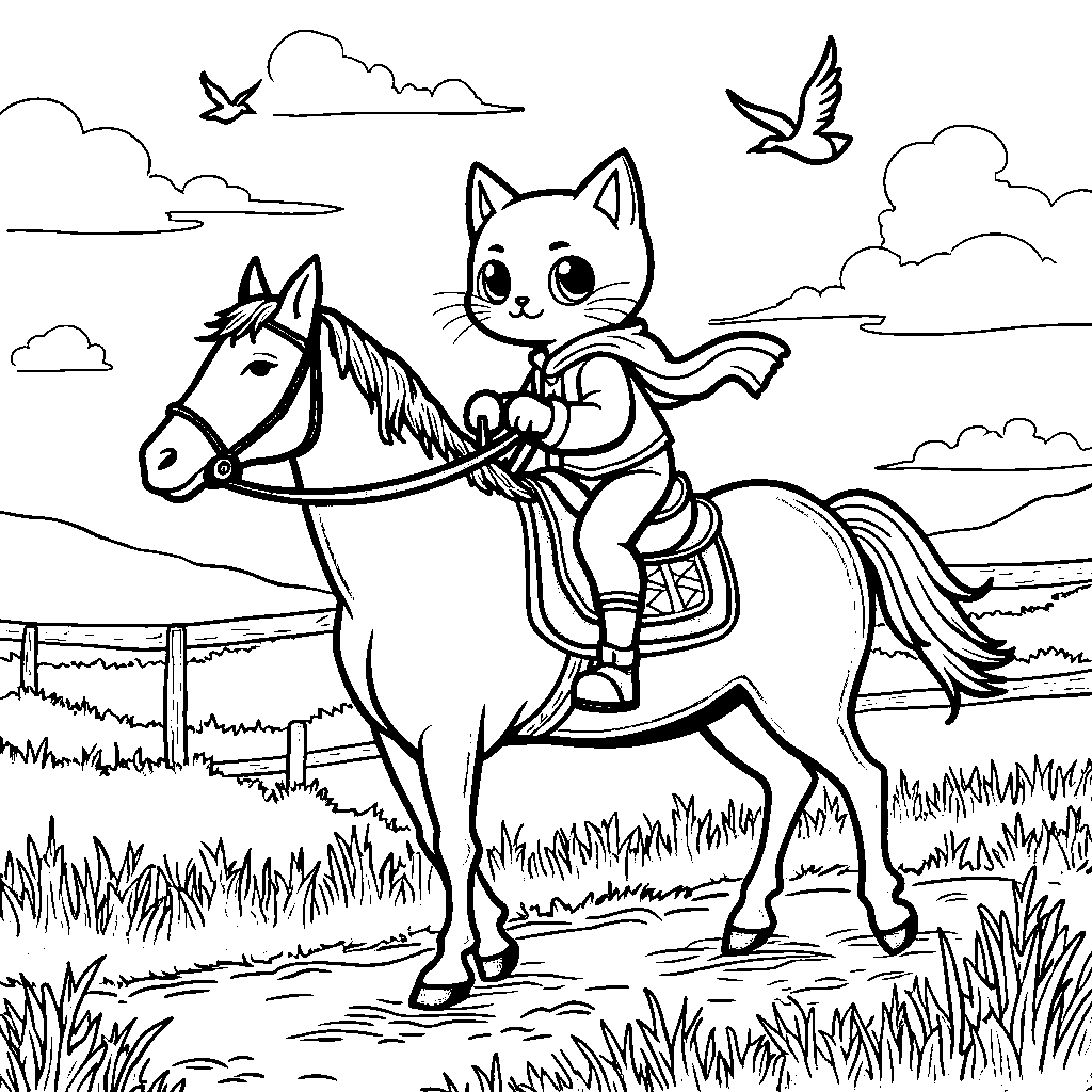 Lolcat riding a horse