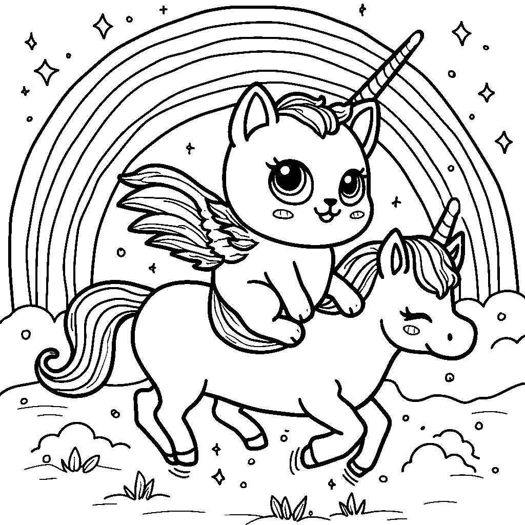 Lolcat riding a unicorn