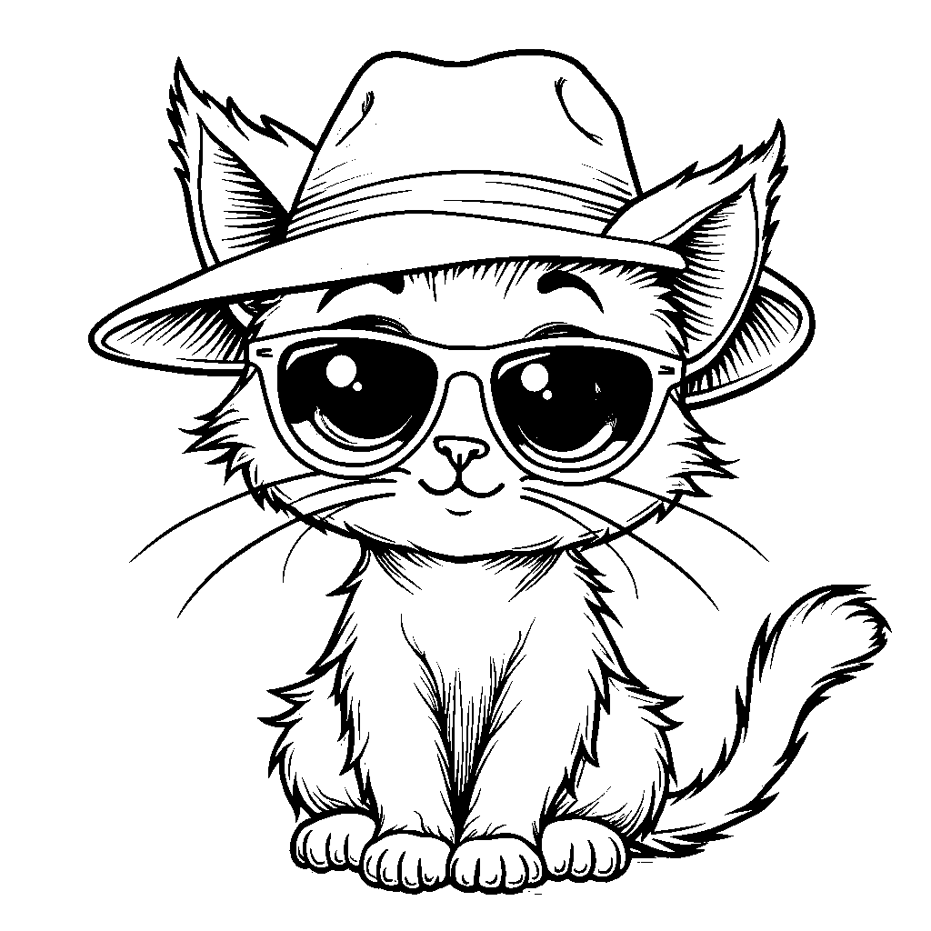 Lolcat wearing sunglasses and a hat