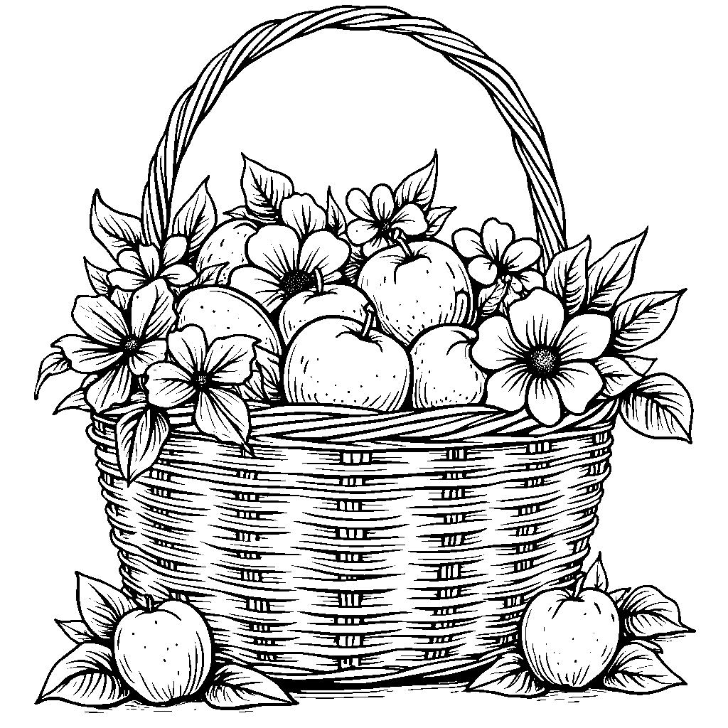 Basket full of spring fruits