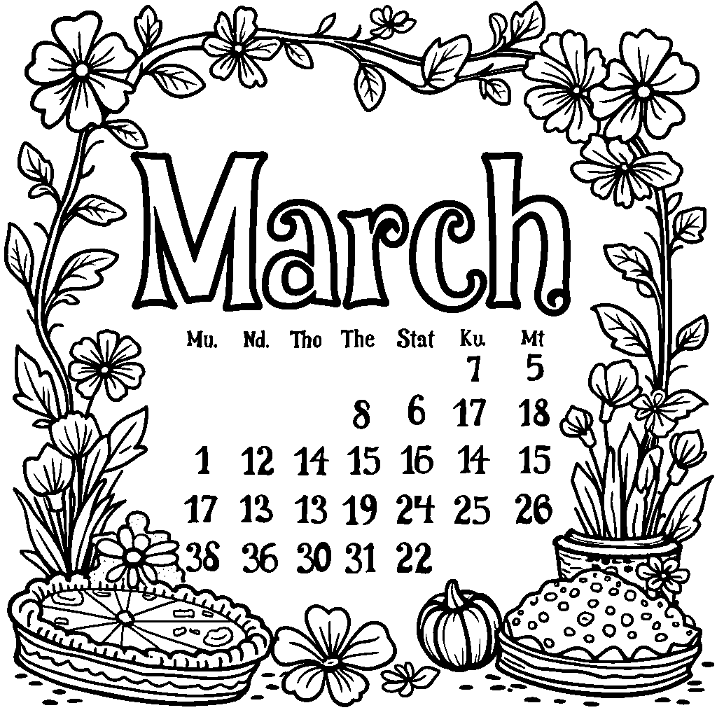 March calendar with fun holidays