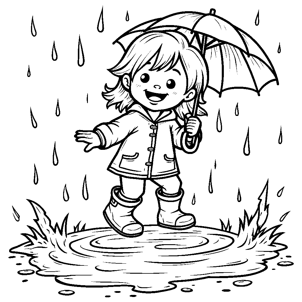 Rainy day puddle jumping