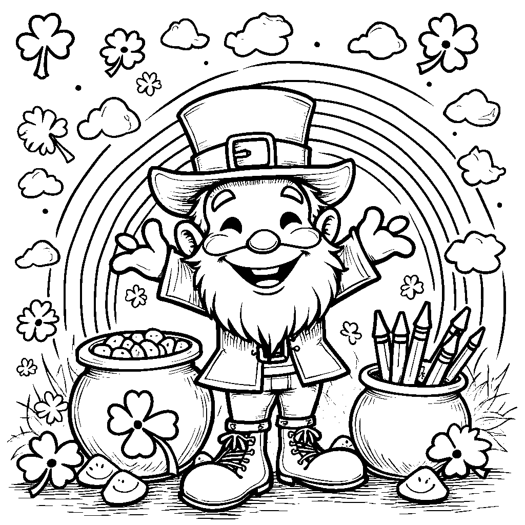 St. Patrick's Day-themed coloring cards