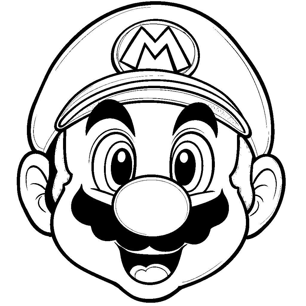 Mario's face with a big smile and a red cap