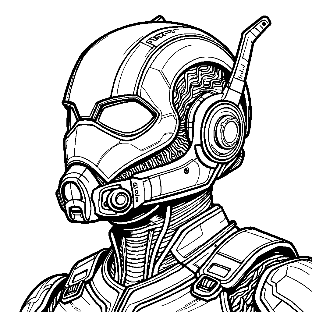 Ant-Man's helmet glowing with advanced technology