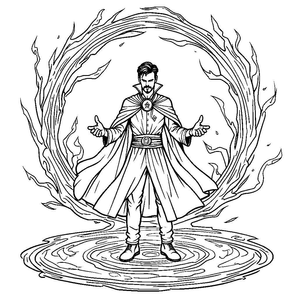 Doctor Strange casting a magical spell