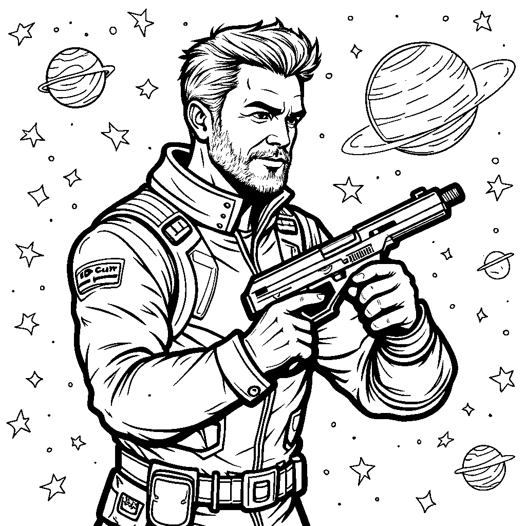 Star-Lord holding his trusty blasters