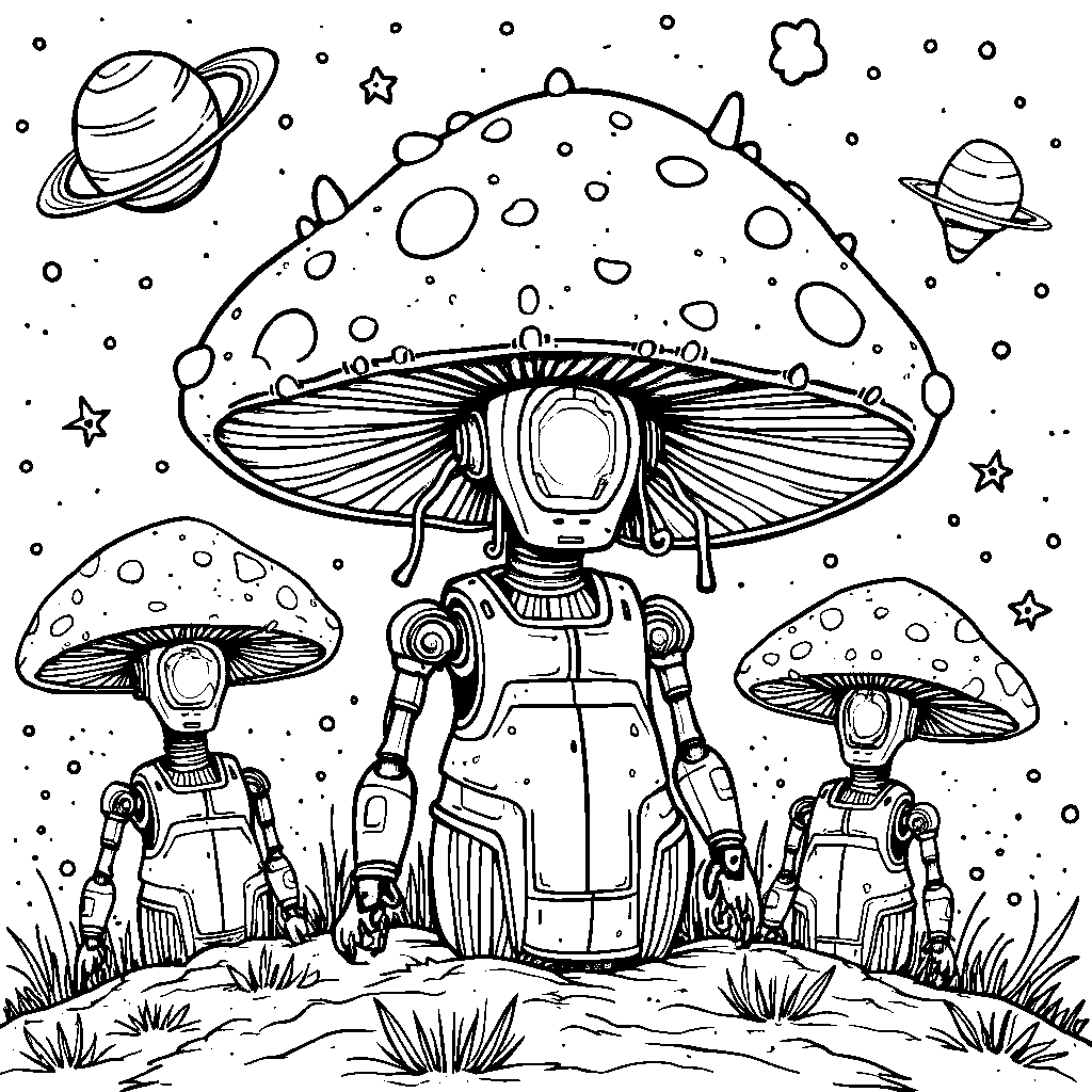 Mushroom robots exploring the galaxy