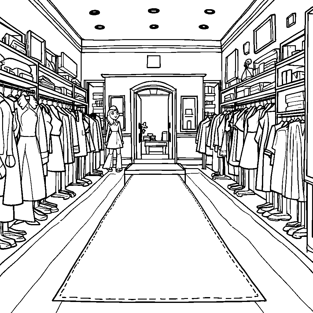 Rarity's fashion boutique filled with stylish pony models