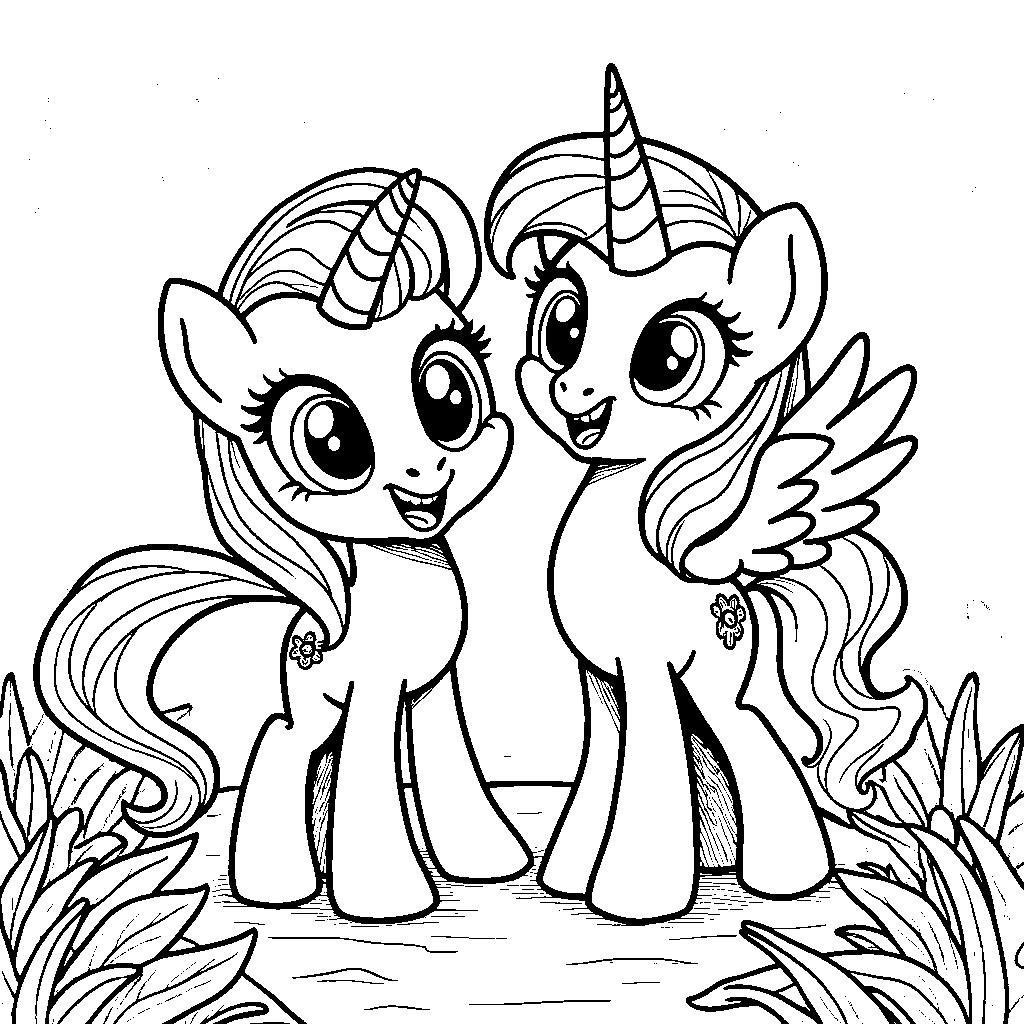 Twilight Sparkle and Spike having a fun adventure together