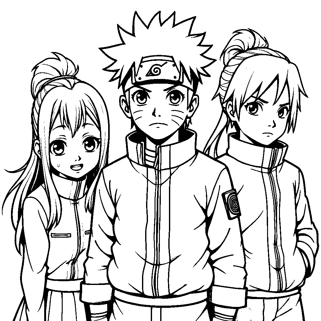 A Team 7 group portrait with Naruto, Sakura, and Sasuke