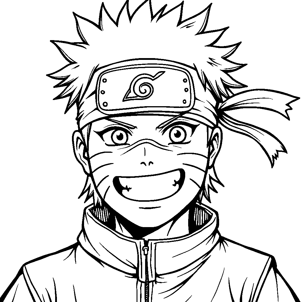 A Naruto-inspired ninja mask with a big smile