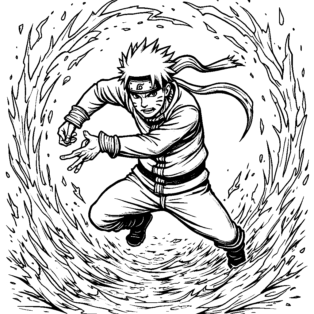 Naruto's Rasengan attack