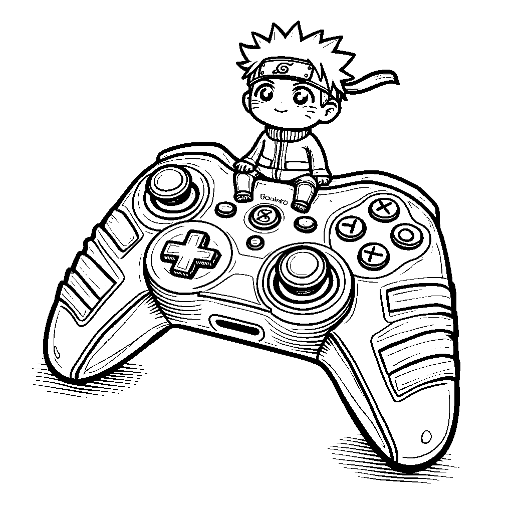 A Naruto-themed video game controller