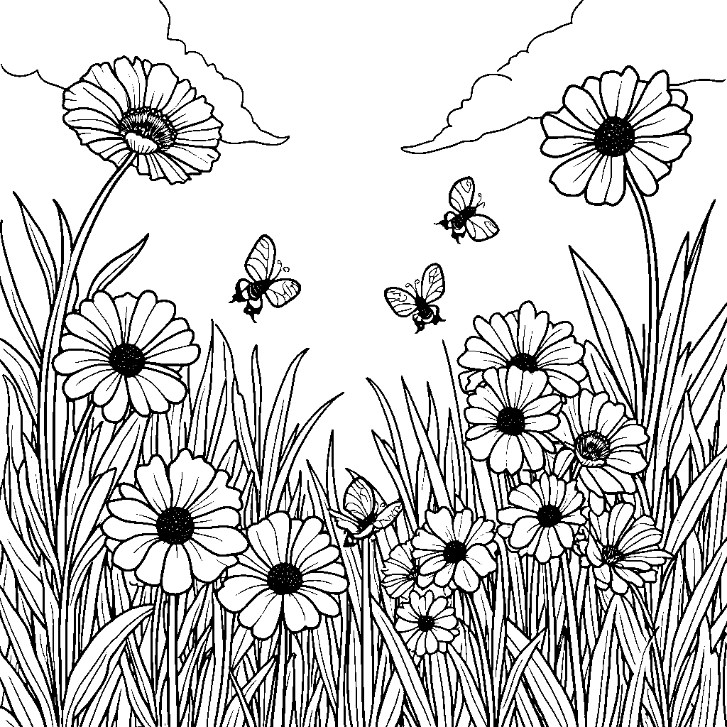 A sunny meadow filled with wildflowers