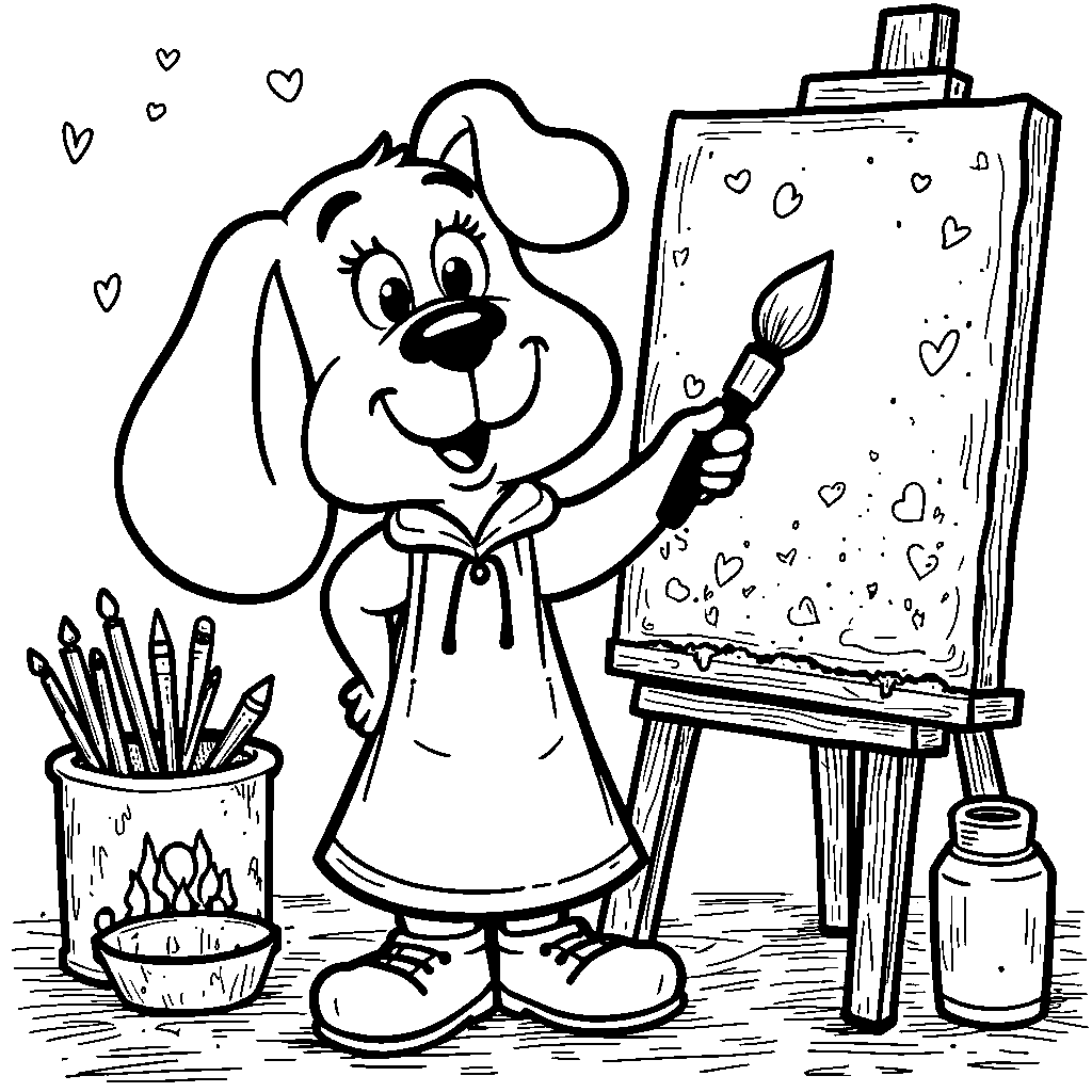 Blue's Clues' Magenta painting a beautiful picture