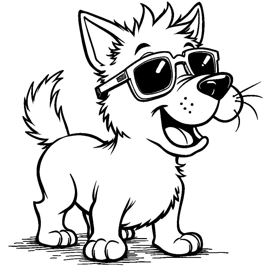 Chuckie Finster's dog, Spike, wearing sunglasses