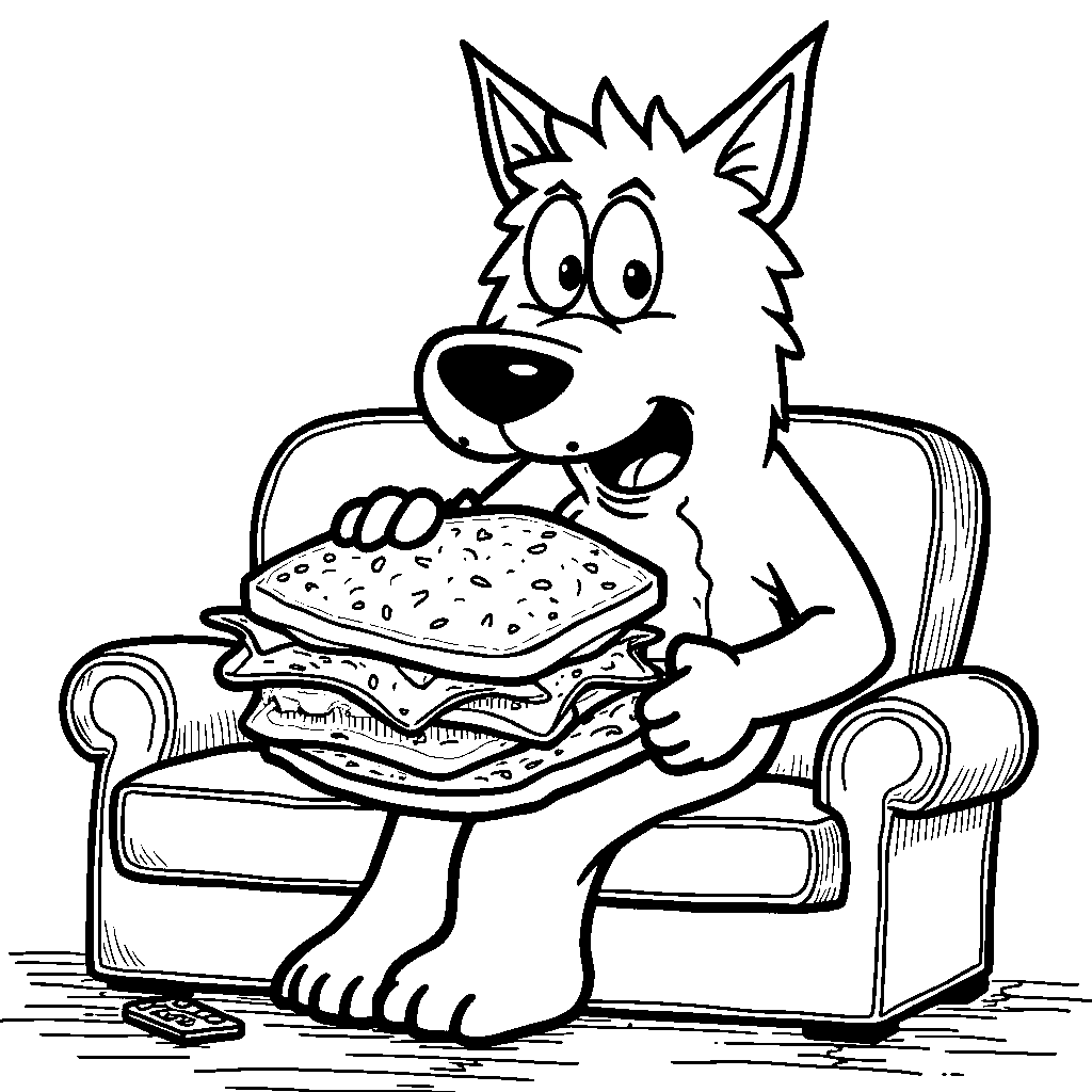 Heffer Wolfe eating a giant sandwich