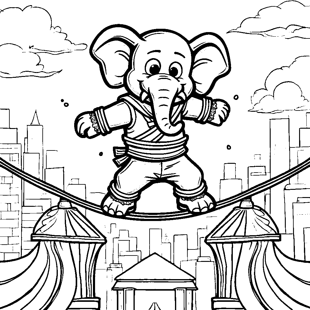 The Art of Balance: A Ninja Elephant's Tale