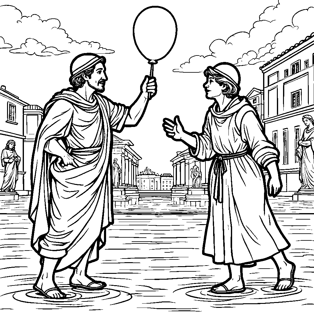 Raphael and Michelangelo having a water balloon fight