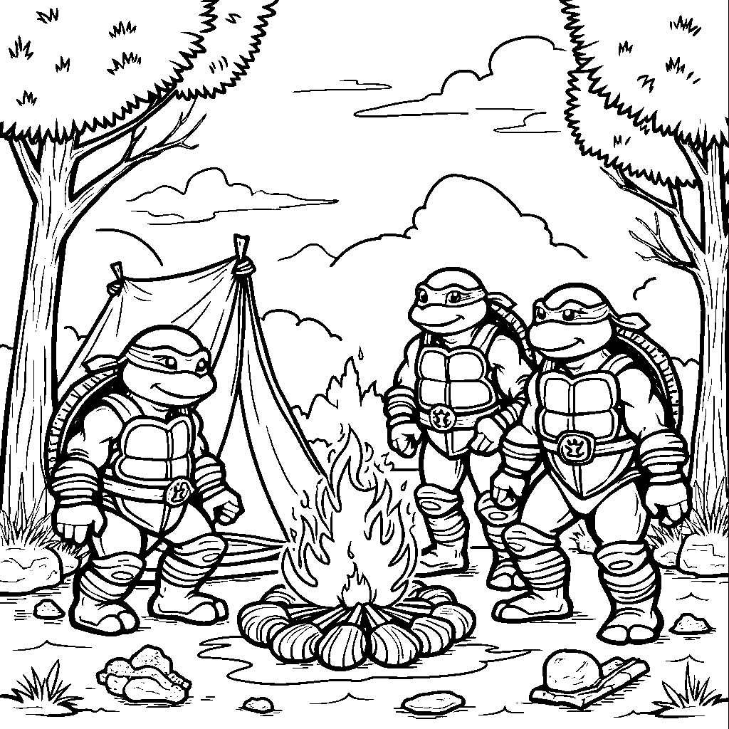 The Turtles going on a camping trip in the great outdoors