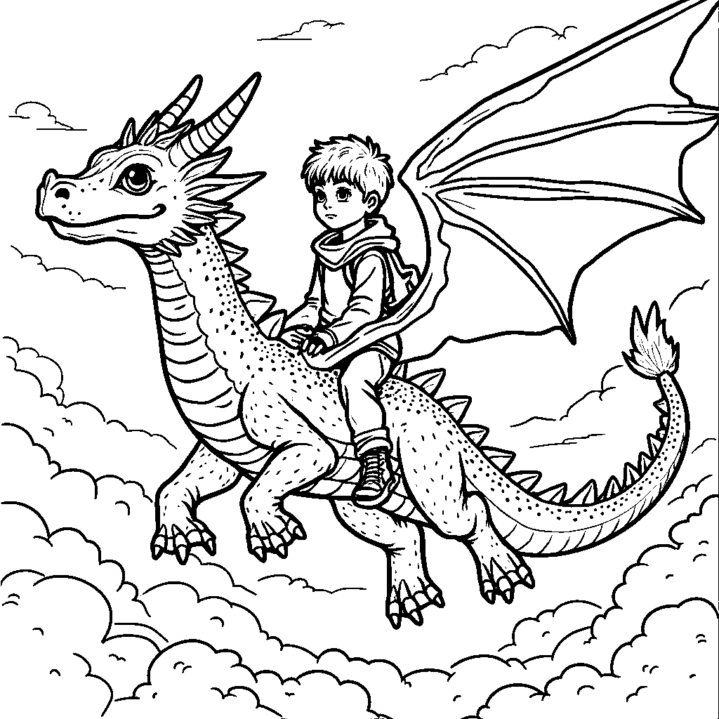 Kai Riding a Fire Dragon