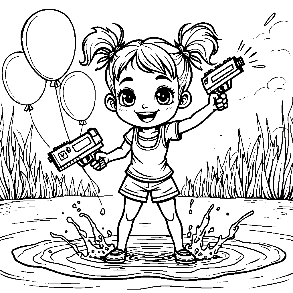 Nya's Water Gun Fight