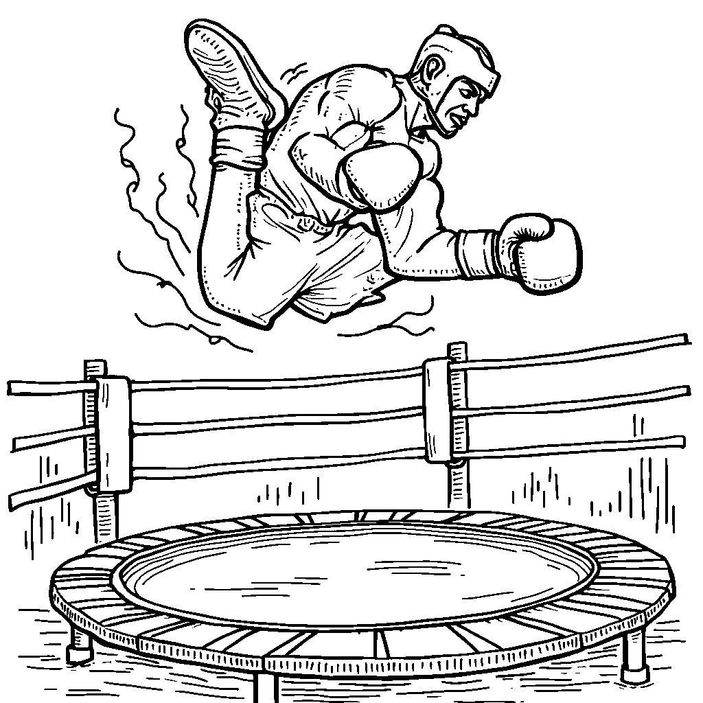 Boxer doing a backflip on a trampoline