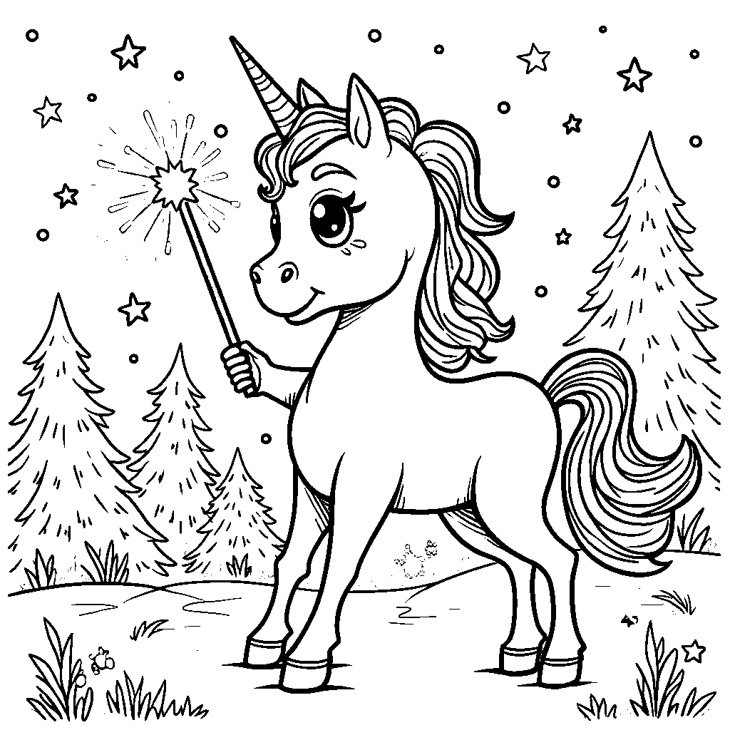 A horse with a magic wand