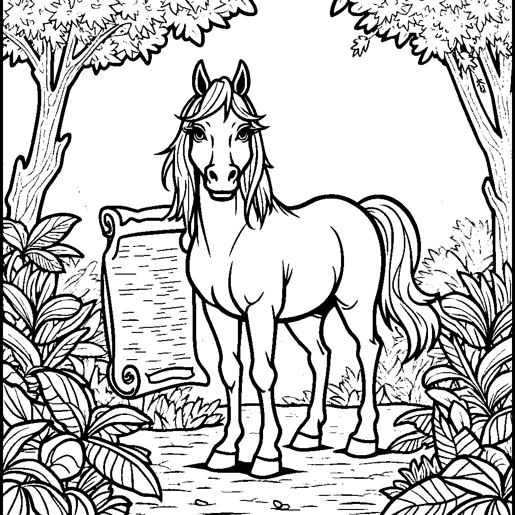 A horse with a treasure map