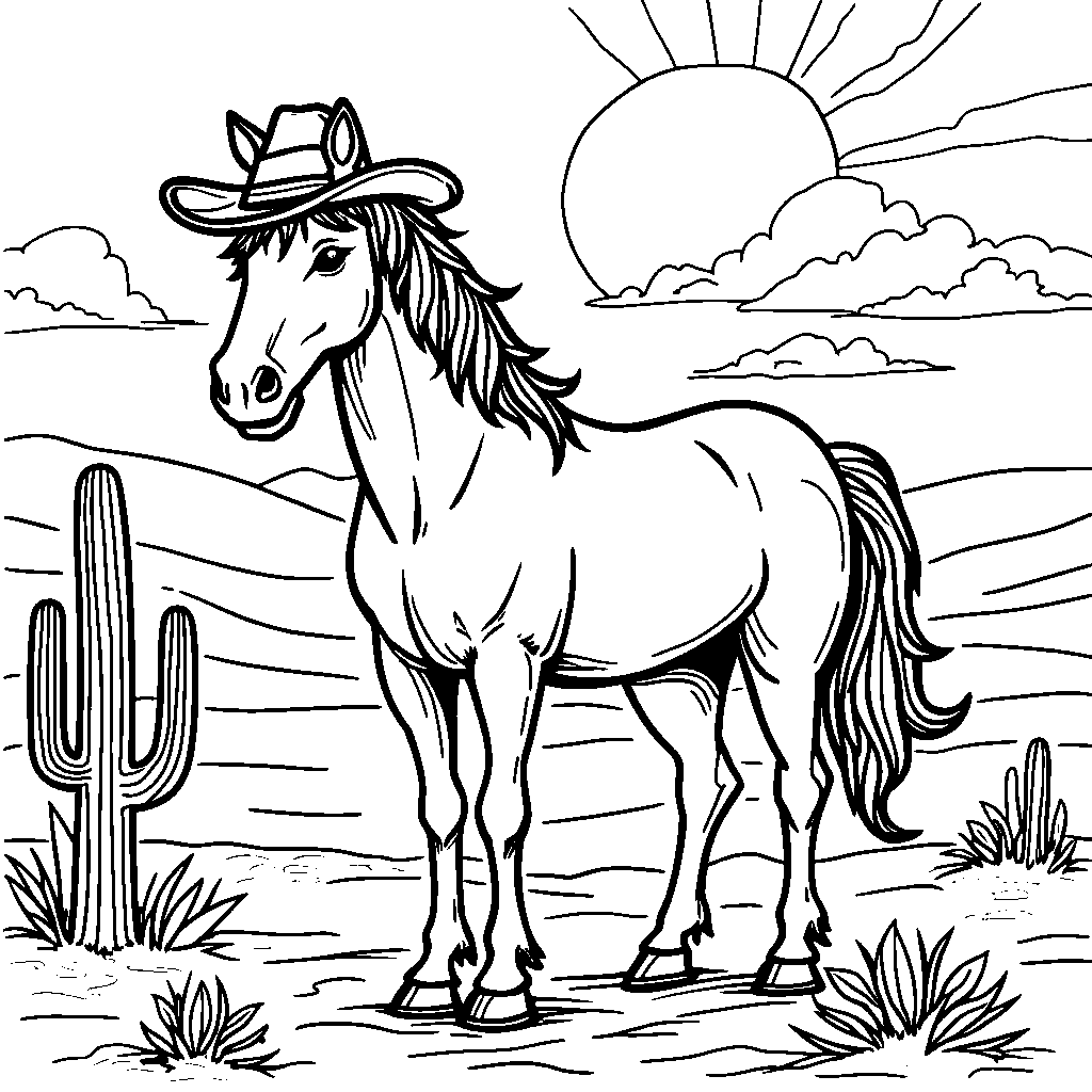 A horse in a cowboy hat