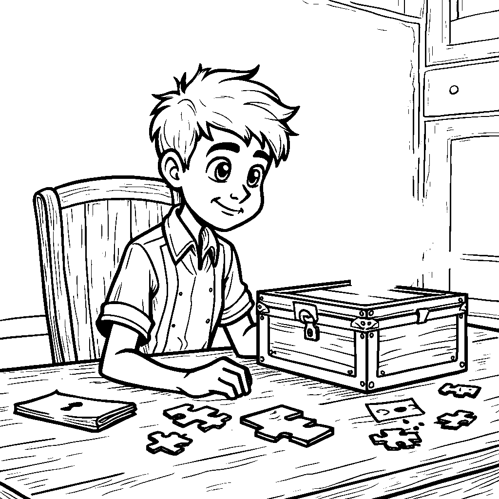 Chase solving a puzzle to unlock a treasure box