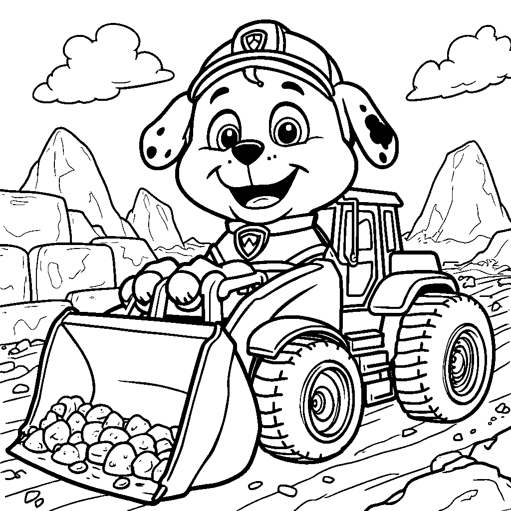 Rubble operating a bulldozer on a construction site