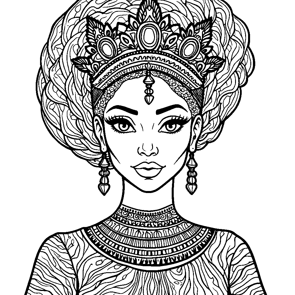 African Queen with a Crown