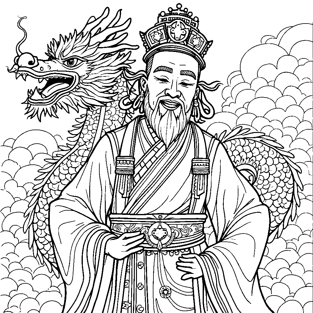 Chinese Emperor with a Dragon Robe