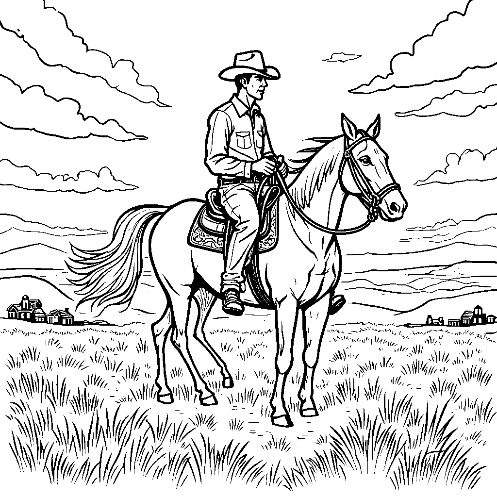 Cowboy Riding a Horse