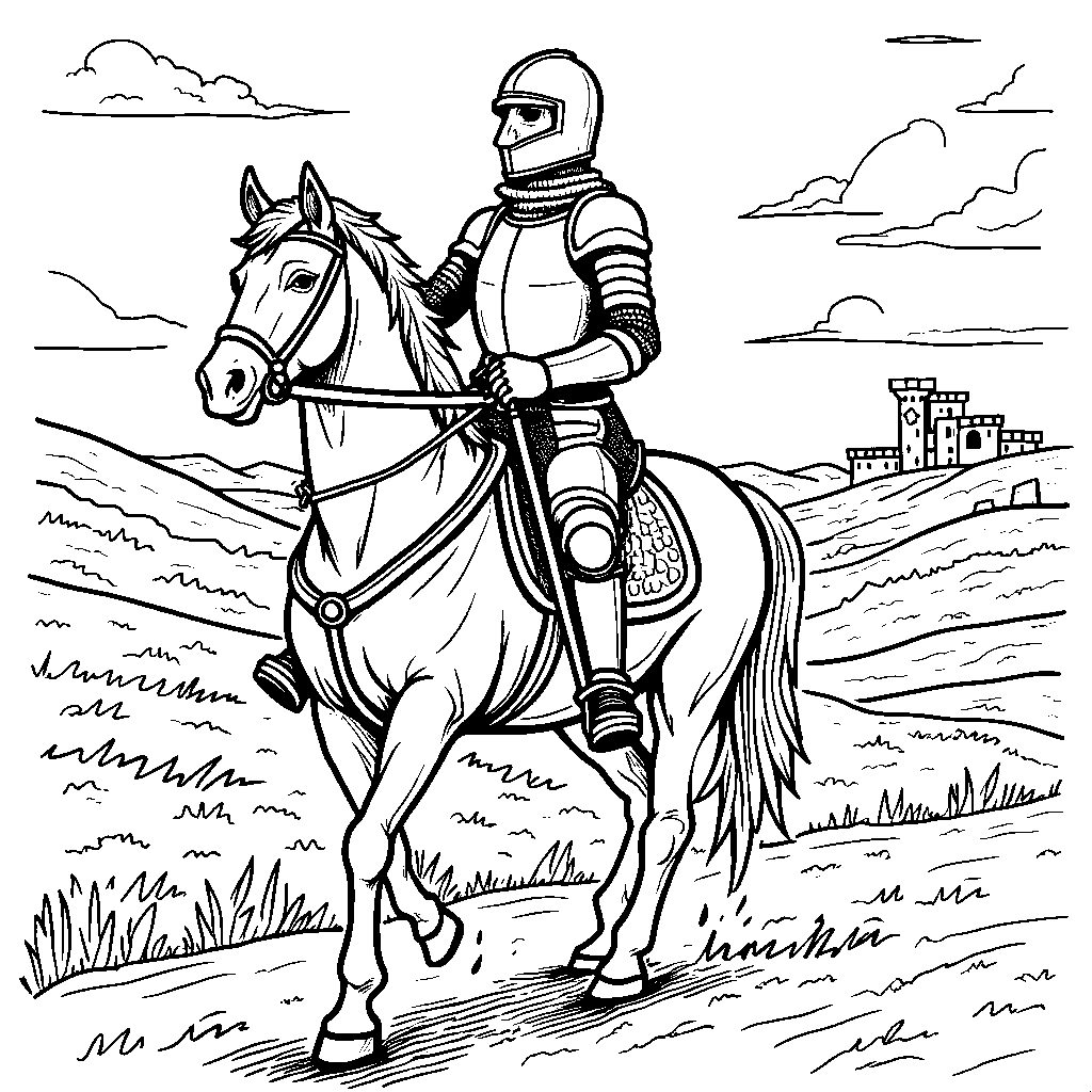 Knight in Shining Armor on a Horse