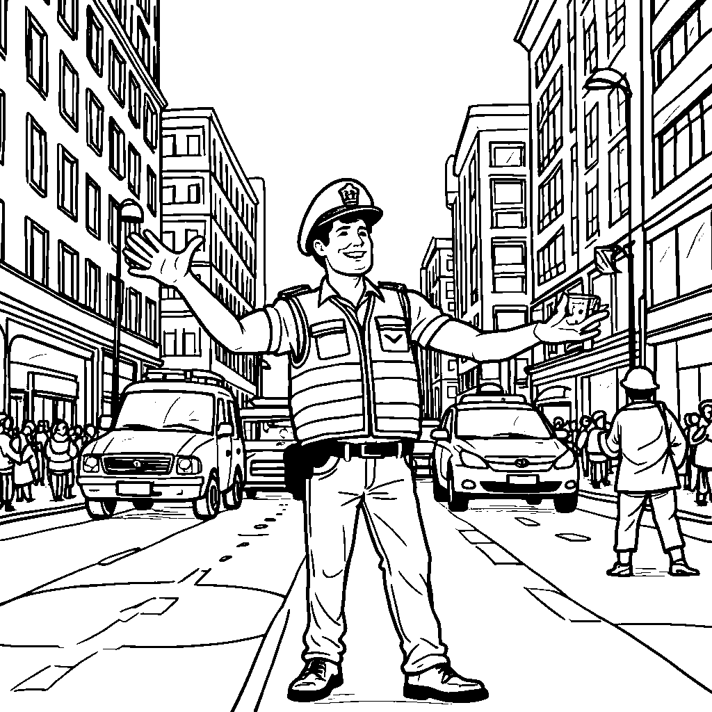 Policeman Directing Traffic