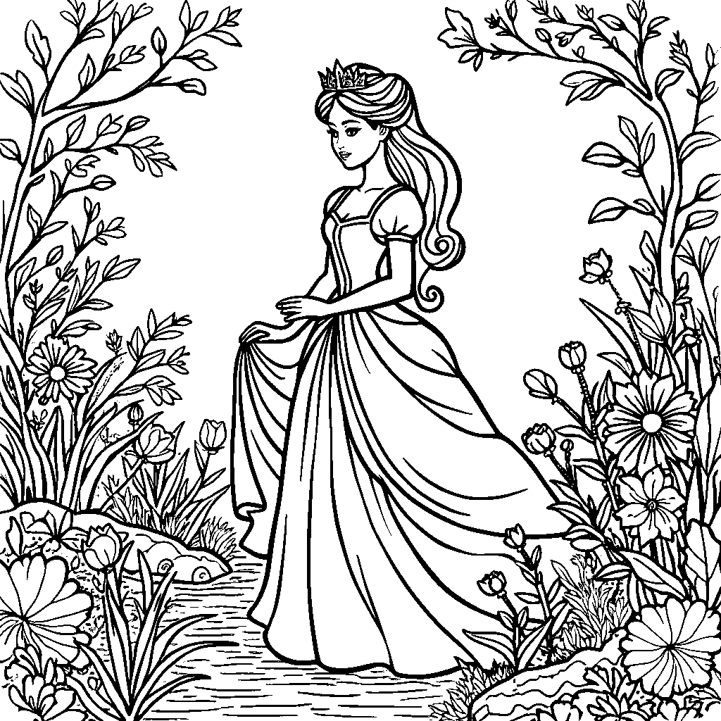 Princess in a Beautiful Garden