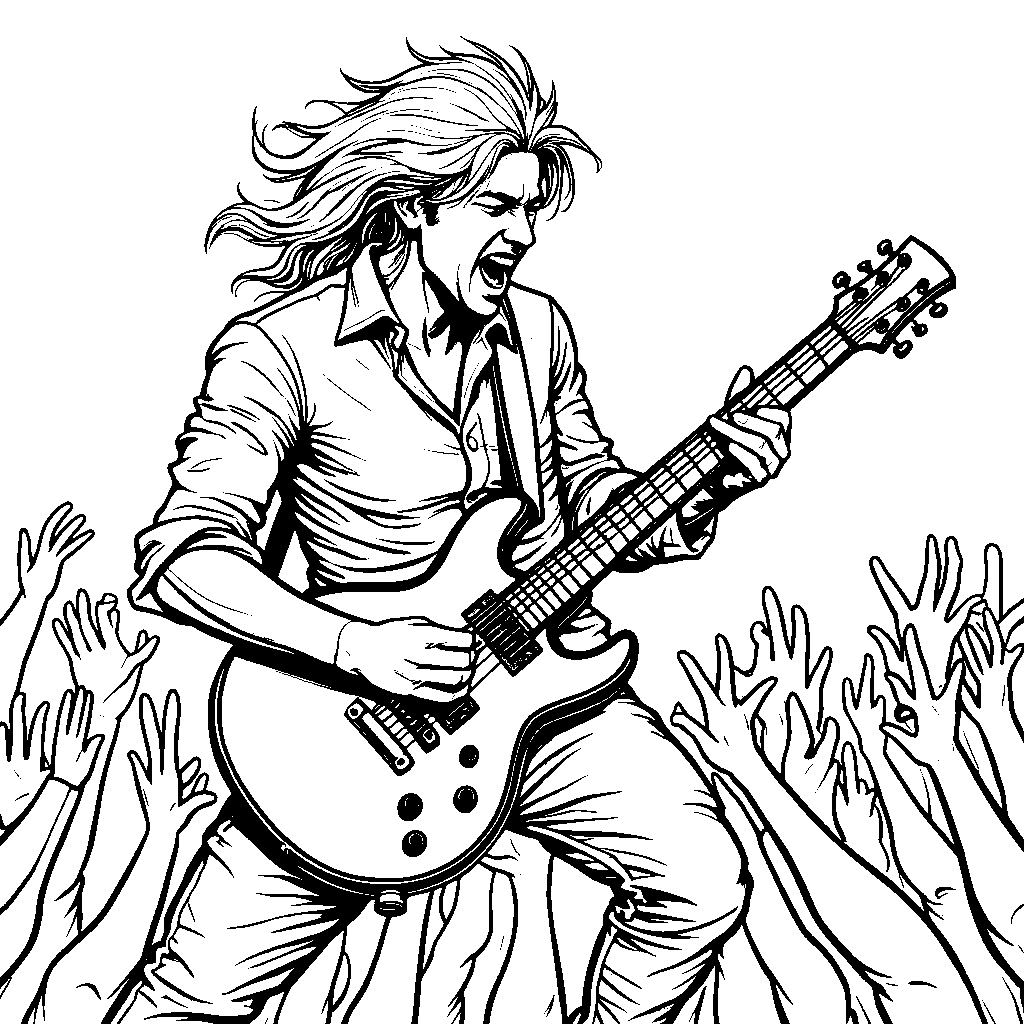 Rockstar Playing a Guitar Solo