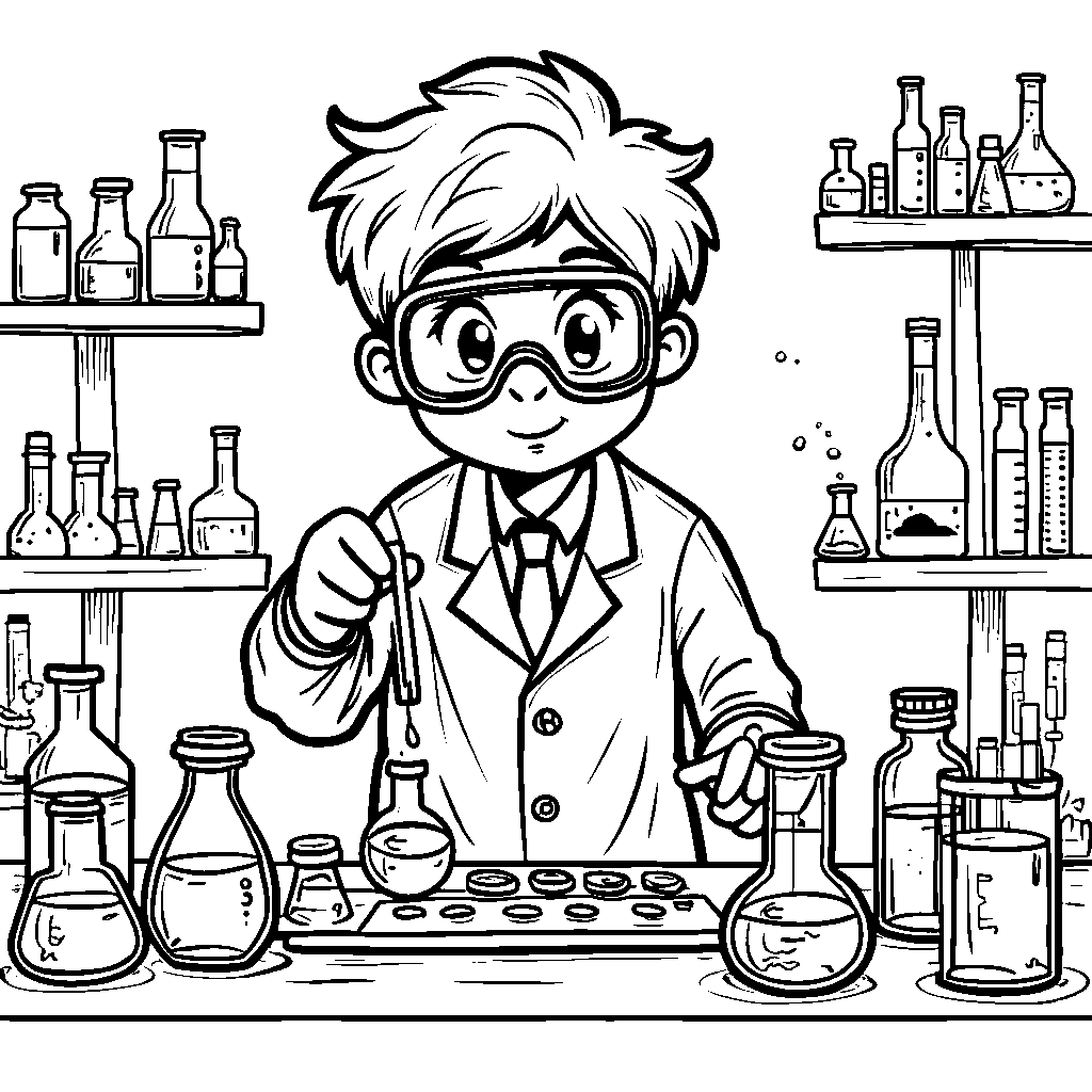 Scientist Mixing Chemicals in a Lab