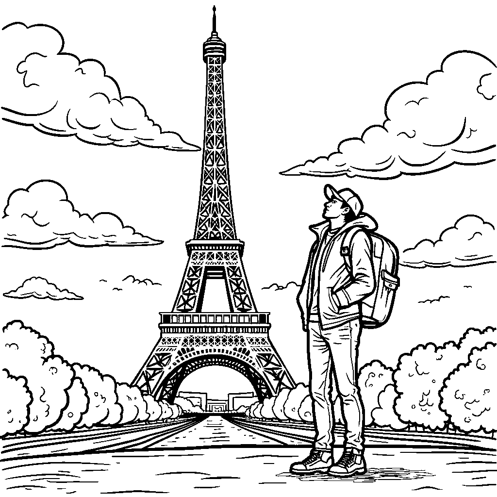 Tourist Visiting the Eiffel Tower