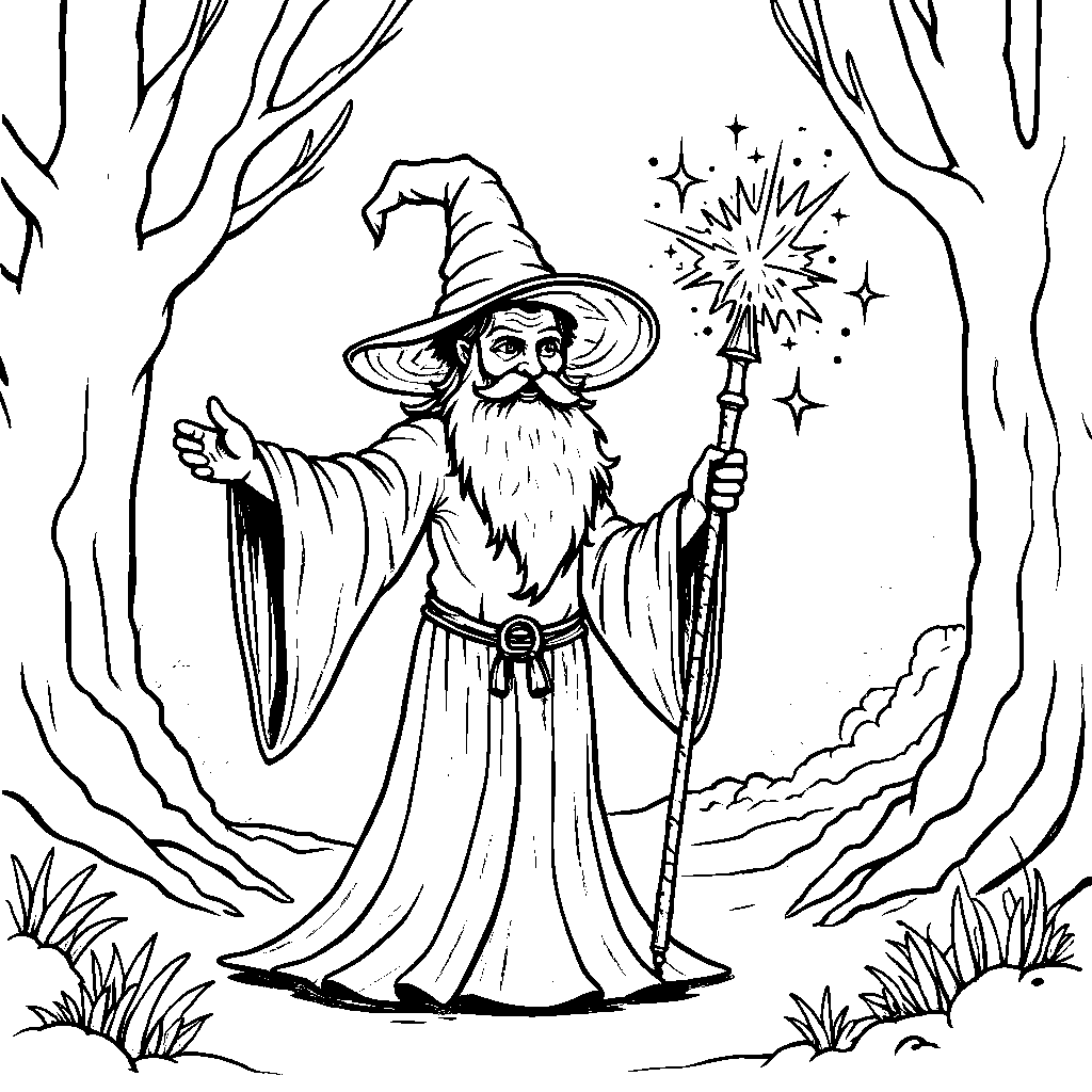 Wizard Casting a Magic Spell