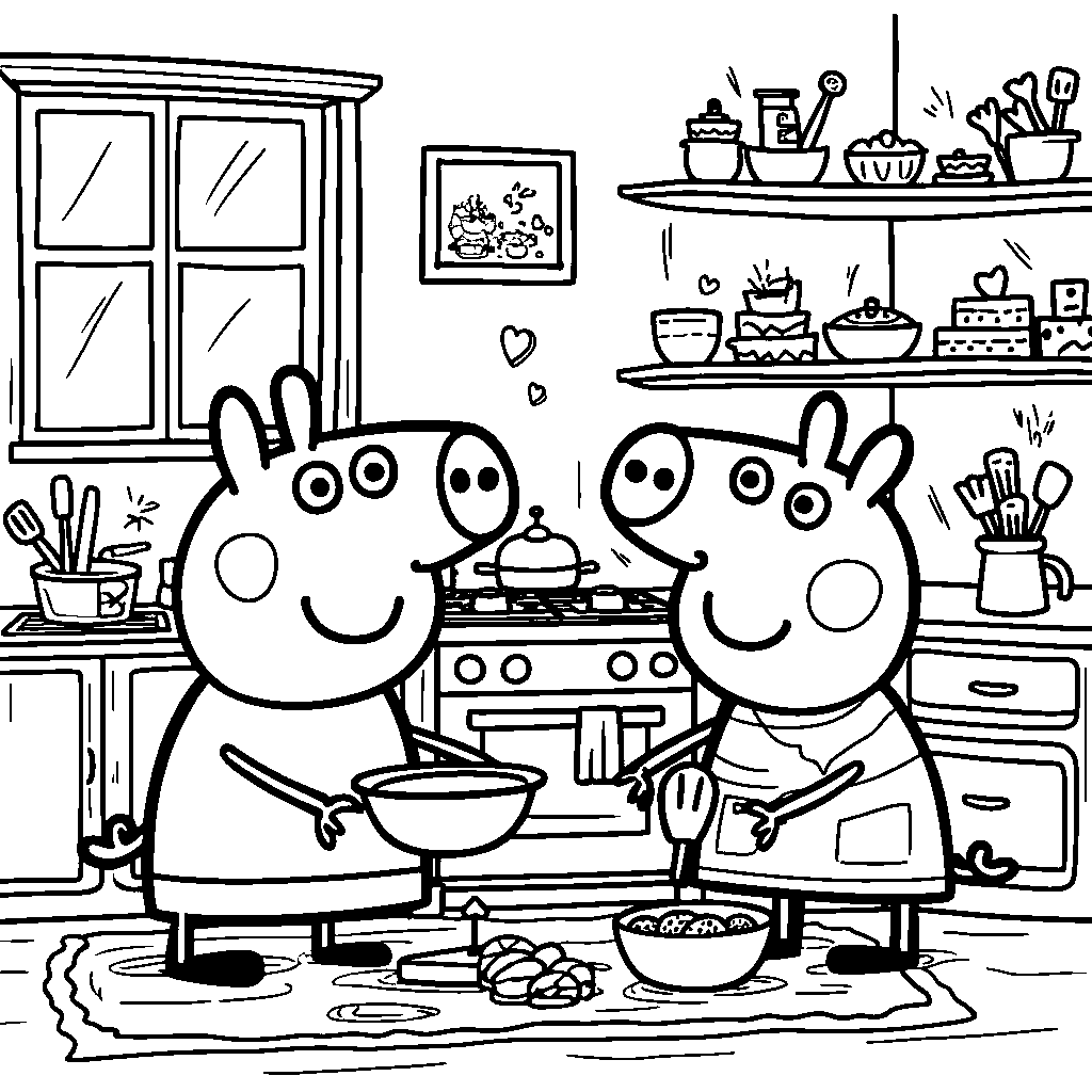 Kitchen Fun with Peppa and Mummy Pig!