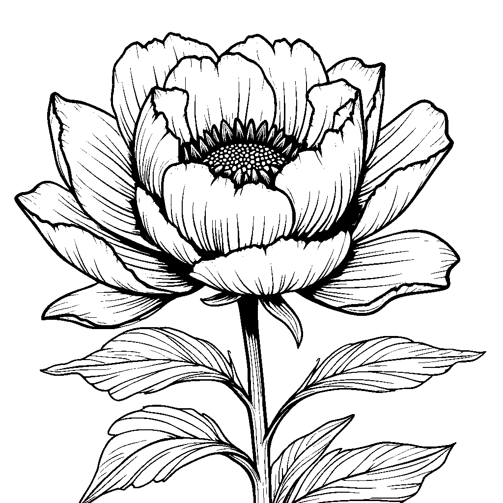 Peony flower with delicate, layered petals and a soft background