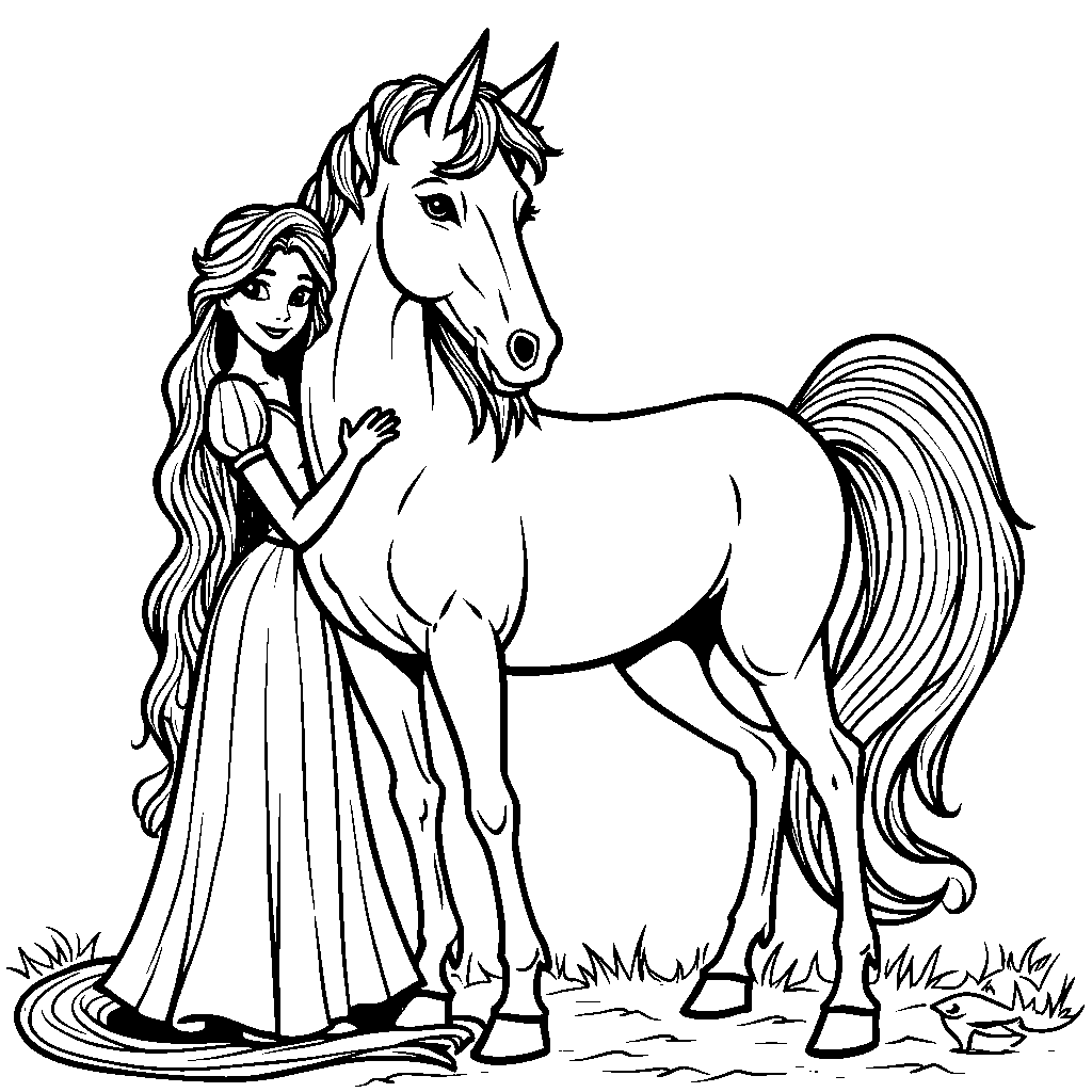 Rapunzel's best friend Maximus the horse